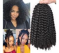 Xtrend 2Packs Black 12inch Passion Twist Hair Water Wave Crochet Braids for Passion Twist Crochet Hair Passion Twist Braiding Hair Hair Extensions 36Strands for Black Women
