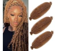 Xtrend 3 Packs 16 Inch Blonde Brown Soft Springy Afro Twist Hair Pre-Separated Spring Twist Hair for Faux Locs Natural Marley Twist Crochet Braiding Hair Synthetic Hair Extensions 8 Strands/Pack 27#