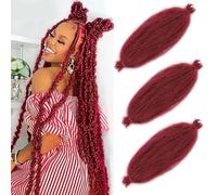 Xtrend 3 Packs 24 Inch Brown Soft Springy Afro Twist Hair Pre-Separated Spring Twist Hair for Faux Locs Natural Marley Twist Crochet Braiding Hair Synthetic Hair Extensions 8 Strands/Pack BUG#