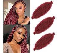 Xtrend 3 Packs Afro Twist Hair Extensions Soft Elastic Pre Separated Faux Locs Hair Extensions Vanilla Faux Locs Crochet Braids Natural Synthetic Braids 8strands/pack BUG# Burgundy 20 Inch