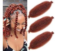 Xtrend 3 Packs Copper Red Springy Afro Twist Crochet Hair 16 Inch Pre-Separated Spring Twist Hair Marley Crochet Braiding For Distressed Soft Locs Hair Extension For Women