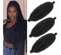 Xtrend 3 Packs Pre Separated Springy Afro Twist Hair 18 Inch Pre Fluffed Marley Twist Crochet Braiding Hair Synthetic Extensions (5 Strands/Pack,1B#)