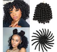 Xtrend 5 Packs/Lot Wand Curl jamaican bounce Twist Braids Hair Crochet Braids Curly Hair Extension 12inch Synthetic Hair Weave for Women 20strands/pack (12Inch,1B#)