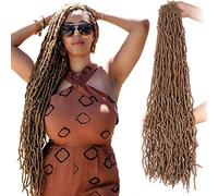 Xtrend 5 Packs Nu Faux Locs Crochet Braids 36 Inch Most Natural Soft Faux Locs Crochet Braid Hair Synthetic Hair African Roots Hair Extensions 27#