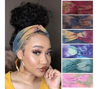 XTREND 6 Pcs Women's Headbands Twisted Cross Elastic Head Bands Yoga Workout Headband Non-Slip Sweat Soft Headbands Solid Color Simple Versatile Hair Accessory Hairbands