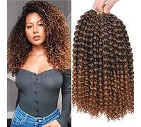 Xtrend 7 Pack 12 Inch Passion Twist Hair Water Wave Synthetic Crochet Braids for Short Passion Twist Braiding Hair Ombre Goddess Locs Bohemian Curl Hair Extensions for Black Women T30#