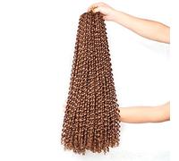 Xtrend 7 Packs 24 inch 18 Strands/Pack Long Passion Twist Hair Dark Brown Water Wave Crochet Braiding Hair Bohemian Crochet Braids Synthetic Fiber Natural Hair Extension 30#