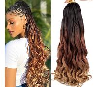 Xtrend 8 Packs French Curls Braiding Hair 26 Inch Pre Stretched Loose Wave Bouncy Braiding Hair Curly For Yaki Texture Precurled Curls Synthetic Hair Extensions For Women(26Inch,1B3027#)…