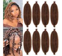 Xtrend 8 Packs Pre-Separated Spring Twist Hair 12 Inch for Faux Locs - Dark Brown Soft Springy Afro Natural Marley Crochet Braiding Synthetic Extensions 8 Strands/Pack 30#