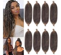 Xtrend 8 Packs Springy Afro Twist Hair 24 Inch Pre-Separated Spring Twist Crochet Braids Hair For Soft Faux Locs Synthetic Marley Twist Braiding Hair Extension For Women (8 Strands/Pack,T27#)
