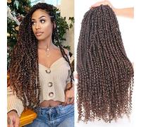 Xtrend 8Packs 12 Strands/Pack Pre-twisted Passion Twist Hair 22 Inch Long Bohemian Braids Water Wave for Passion Twist Crochet Braiding Hair Synthetic Fiber Natural Hair Extension T30
