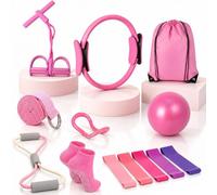Xtrillogen 13Pcs Pilates Equipment,Home Pilates Kit for Women Includes Ring and Ball,Resistance Band,Figure-8 Exerciser,Storage Bag and More,Essential Yoga Set Perfect for Home and Gym Shaping