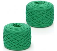 Xtrillogen 2 x 258g T Shirt Yarn,Chunky Yarn for Hand Knitting,Chunky Wool Knitting Kit,Tshirt Yarn for Crochet Wool Bags,Blankets,Baskets & DIY Home Decor (Light Green)