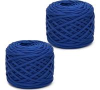 Xtrillogen 2 x 285g T Shirt Yarn,Chunky Yarn for Hand Knitting,Chunky Wool Knitting Kit,Tshirt Yarn for Crochet Wool Bags,Blankets,Baskets & DIY Home Decor (Sapphire Blue)