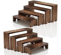 Xtrillogen 8Pcs Wooden Display Stand,Wood Tiered Food Display Shelf,wooden riser Buffet Risers for Kitchen,Organiser Shelves for Perfume,Lego,Makeup,Jewellery,Cake,Cupcake,Dessert and Collectibles