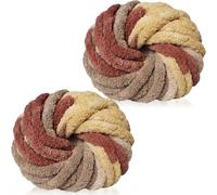 Xtrillogen Chunky Crochet Yarn 2×250g Thick Soft Fluffy Chenille Yarn,Multicolored Knitting Chunky Wool,Super Chunky Yarn for Crocheting Blankets,Hats,Cushions&Bags (Grapefruit Color)