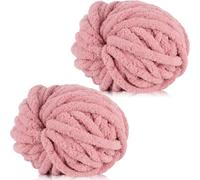 Xtrillogen Chunky Crochet Yarn 2×250g Thick Soft Fluffy Chenille Yarn,Multicolored Knitting Chunky Wool,Super Chunky Yarn for Crocheting Blankets,Hats,Cushions&Bags(Skin Pink)