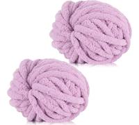 Xtrillogen Chunky Crochet Yarn 2×250g Thick Soft Fluffy Chenille Yarn,Multicolored Knitting Chunky Wool,Super Chunky Yarn for Crocheting Blankets,Hats,Cushions&Bags(Taro Purple)