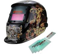 XTRM AUTO DARKENING WELDING HELMET Hi-Tech Grinding CE Approved Solar Power Function Professional Protective Gear Welding Tig Mig Arc Welders Mask Helmet + Lens (Silver)