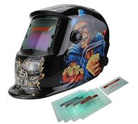 XTRM AUTO DARKENING WELDING HELMET Hi-Tech Grinding CE Approved Solar Power Function Professional Protective Gear Welding Tig Mig Arc Welders Mask Helmet + Lens (Matt Black)