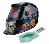 XTRM Auto Darkening Welding Helmet Hi-Tech Grinding CE Approved Solar Power Function Professional Protective Gear Welding Tig Mig Arc Welders Mask Helmet + 5 Lens (Dealer, One)