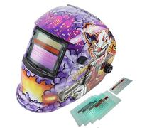 XTRM Auto Darkening Welding Helmet Hi-Tech Grinding CE Approved Solar Power Function Professional Protective Gear Welding Tig Mig Arc Welders Mask Helmet + 5 Lens (Clown, One)