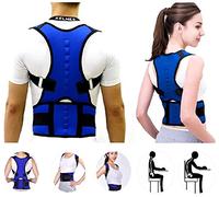 XTRM B002 NEOPRENE POSTURE CORRECTOR BELT BRACE Magnetic Therapy Lumbar Waist Support Correction Lower Upper Back Shoulder Neck Pain Relief Physical Trainer Scoliosis Belt (Blue,Large (35-38 inches))