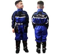 XTRM Kart Suit Blue Kid Motorcycle MX Quad BMX Off Road Pit Mini Dirt ATB Bike One Piece Riding Clothing (Blue, S(4Y-5Y))