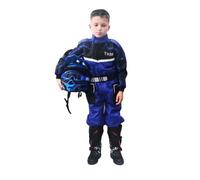 XTRM RACE JUNIOR KIDS KART SUIT Motocross Quad MX Off Road Trials Go-Karting ATV MTB BMX Enduro Child Children Sports Racing Dirt Bike Overall Jump One Piece Suit (Blue,SMALL - 4-5 YEARS)