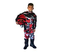 XTRM RACE JUNIOR KIDS KART SUIT Motocross Quad MX Off Road Trials Go-Karting ATV MTB BMX Enduro Child Children Sports Racing Dirt Bike Overall Jump One Piece Suit (Camo Red,LARGE - 6-7 YEARS)