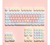 Xtroml Cute PBT Keycaps,112 Keys Cute Round Keyboard Keycap,Dye-Sublimation MCA Profile Keycaps Cartoon Keycaps for Mechanical Keyboards 100%, 75%, 65%, 60% Keyboard (Adventure)