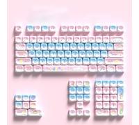 Xtroml Cute PBT Keycaps,112 Keys Cute Round Keyboard Keycap,Dye-Sublimation MCA Profile Keycaps Cartoon Keycaps for Mechanical Keyboards 100%, 75%, 65%, 60% Keyboard (Sweetheart)