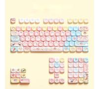 Xtroml Cute PBT Keycaps,112 Keys Cute Round Keyboard Keycap,Dye-Sublimation MCA Profile Keycaps Cartoon Keycaps for Mechanical Keyboards 100%, 75%, 65%, 60% Keyboard (Doll)