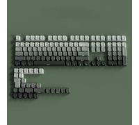 Xtroml PBT Keycaps - Side Printed Keycap Set, Doubleshot Shine Through Custom Keycaps, Gradient Keycaps 130 Keys, Minimalist Style Keyboard Keycap for Mechanical Keyboards (Green 3)