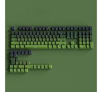 Xtroml PBT Keycaps - Side Printed Keycap Set, Doubleshot Shine Through Custom Keycaps, Gradient Keycaps 130 Keys, Minimalist Style Keyboard Keycap for Mechanical Keyboards (Green 1)