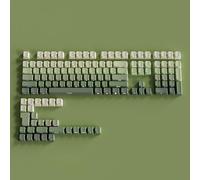 Xtroml PBT Keycaps - Side Printed Keycap Set, Doubleshot Shine Through Custom Keycaps, Gradient Keycaps 130 Keys, Minimalist Style Keyboard Keycap for Mechanical Keyboards (Green 2)