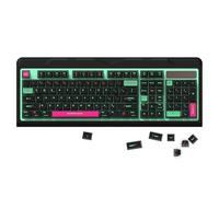 Xtroml Pudding Keycaps 125 Keys ASA Profile for Mechanical Keyboard, Neon Arcade Style Keycap Set with RGB Shine Through for MX Switch Layouts (A, a)