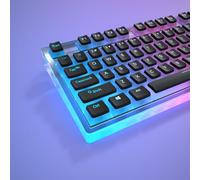 Xtroml Pudding Keycaps, PBT Keycaps 129 Keys Set Custom Keycap Set, Shine Through Keycaps OEM Profile, Universal Compatiability for 100%, 75%, 65%, 60% Keyboard (Black)
