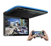 XTRONS 13.3 Inch Android Car Overhead Player Wide IPS Screen Car Roof Mount Monitor with Built-in Stereo Speakers Flip Down Overhead Car Monitor Support 8K Video, Bluetooth, WiFi, HDMI, USB, FM, IR