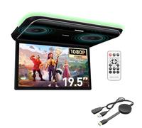 XTRONS 19.5“ HD Digital TFT 16:9 Screen Car Overhead Video Ultra-Thin Car Roof Mounted Player with Built-in HDMI/AV/USB Speakers and Colourful Aura Light with 1pcs Wireless Dongle