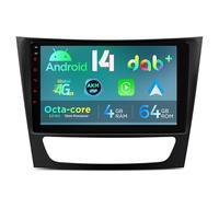 XTRONS 9" Android 14 DAB+ Car Stereo for Mercedes-Benz E-Class W211/CLS Class W219, Octa Core 4+64GB Radio Player 4G AKM DSP 2K CarAutoPlay Auto GPS Navigation Bluetooth 5.0 New UI Cooling System