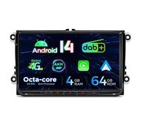 XTRONS 9" Android 14 DAB+ Car Stereo for VW Candy Golf Jetta Passat Touran Skoda Yeti Seat, Octa Core 4+64GB Radio Player 4G AKM DSP 2K CarAutoPlay Auto GPS Navigation Bluetooth New UI Cooling System