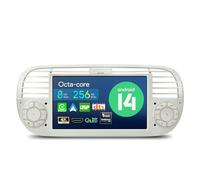 XTRONS Android 14 Qualcomm 665 QLED Radio Player for Fiat 500 (2007-2015) Cream, 7 Inch Octa Core 8GB+256GB Fiat 500 Carplay Car Stereo IPS Touched Screen DSP DTS 4G LTE GPS Bluetooth Day & Night UI