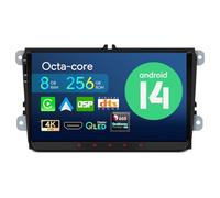 XTRONS Android 14 Qualcomm 665 QLED Radio Player for VW Volkswagen EOS Golf SKODA SEAT, 9 Inch Octa Core 8GB+256GB Car Stereo IPS Touched Screen DSP DTS 4G LTE GPS Bluetooth Support AHD Camera DAB+