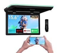 XTRONS Android Car Overhead Player 15.6" Octa Core 2+32GB Car Roof Mount Monitor Wide IPS Screen 4K Video w Stereo Speakers Flip Down Overhead Monitor Support 4G/WiFi/HDMI/USB Input Auto Light Control