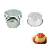 XTTIUN 6 Packs Popover Pan,Individual Muffin Mold, Aluminium Pudding Cup, Chocolate Molten Mould, Raspberry Souffle Baking Maker, Brownie Tumbler -for Pie, Egg Tart, Cake (Whale Shape，3.5"x 1.4")