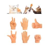 XTTIUN 6 Pcs Tiny Hands,Mini Finger Hands,Little hands,Mini Hand Rubber Finger Puppet Set,Realistic Cute Little Hand Finger for Hilarious Cat Play and Gifting Fun