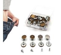 XTTIUN Jean Buttons,17MM Metal Overalls Buttons,Extender Jeans Button,Buttons No Sew Metal Buttons, Extender Waistband Extender Jeans Button 40Pcs