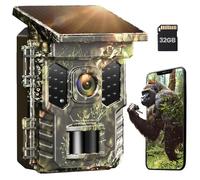 XTU Wildlife Camera WiFi Bluetooth - 4K 64MP Solar Trail Camera With Night Vision Activated Waterproof IP66,0.2s Trigger Speed,2600mAh Built-in Lithium Battery Rechargeable for Garden Monitoring