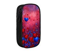 XTUAG Abstract Heart Large Capacity Double Layer Student Pen Caseback To School Supplies Forteen